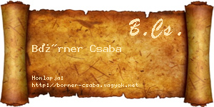 Börner Csaba névjegykártya